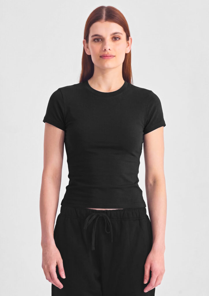 Black Womens Premium Short Sleeve Baby Tee A OqI6DD7 - Home
